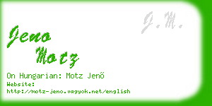 jeno motz business card